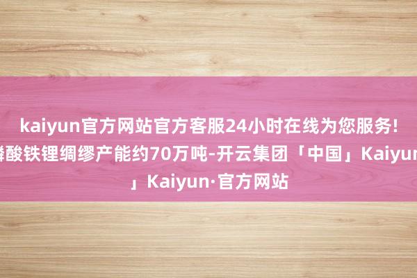 kaiyun官方网站官方客服24小时在线为您服务!公司已有磷酸铁锂绸缪产能约70万吨-开云集团「中国」Kaiyun·官方网站